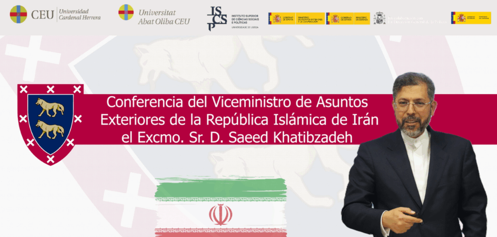 El pasado martes 25/11/2025 impartió una conferencia en las instalaciones de FESEI el Excmo. Viceministro de Asuntos Exteriores de la República Islámica de Irán, Sr. D. Saeed Khatibzadeh.
