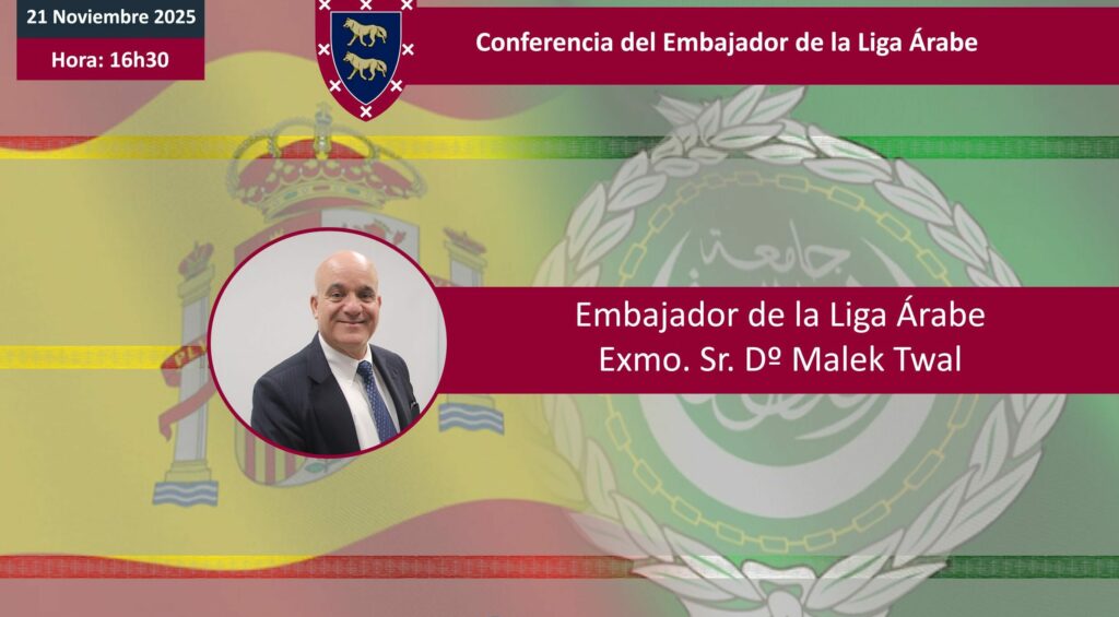 El próximo viernes 21 de noviembre, el Embajador de la Liga de Estados Árabes en España el Excmo. Sr. D. Malek Twal,  impartirá una conferencia a los alumnos de la XVII Promoción del Máster en Liderazgo, Diplomacia e Inteligencia. Oficiales Analistas de Inteligencia y Expertos en Ciberinteligencia, de FESEI-CEU