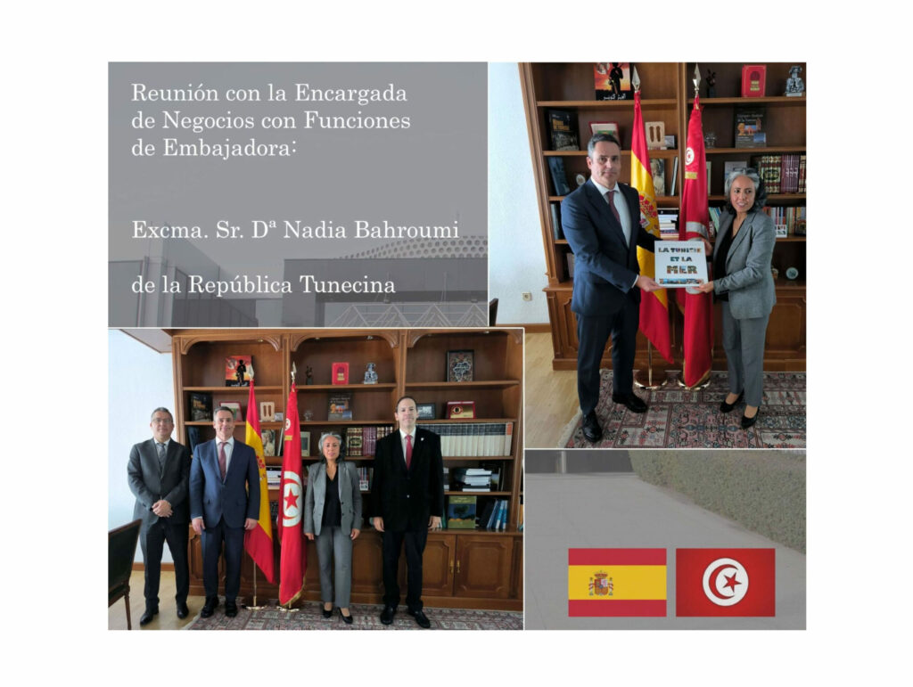 El pasado jueves 6 de noviembre, FESEI mantuvo una reunión en la Embajada de Túnez, con la Excma. Sra. Encargada de Negocios de la República Tunecina, Dª Nadia Bahroumi, con funciones de Embajadora y el Consejero Económico.