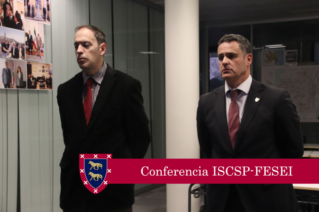 El pasado miércoles 4 de marzo, los estudiantes del Curso del  programa de postgrado en Inteligencia del Instituto Superior de Ciências Sociais e Políticas de la Universidad de Lisboa, tuvieron la oportunidad de asistir a una conferencia impartida por el Director de la Fundación de Estudios Estratégicos e Internacionales (FESEI), D. Miguel Álvarez de Eulate y Moreno,  quien abordó las perspectivas actuales y futuras de la cooperación estratégica entre ambos países ibéricos.