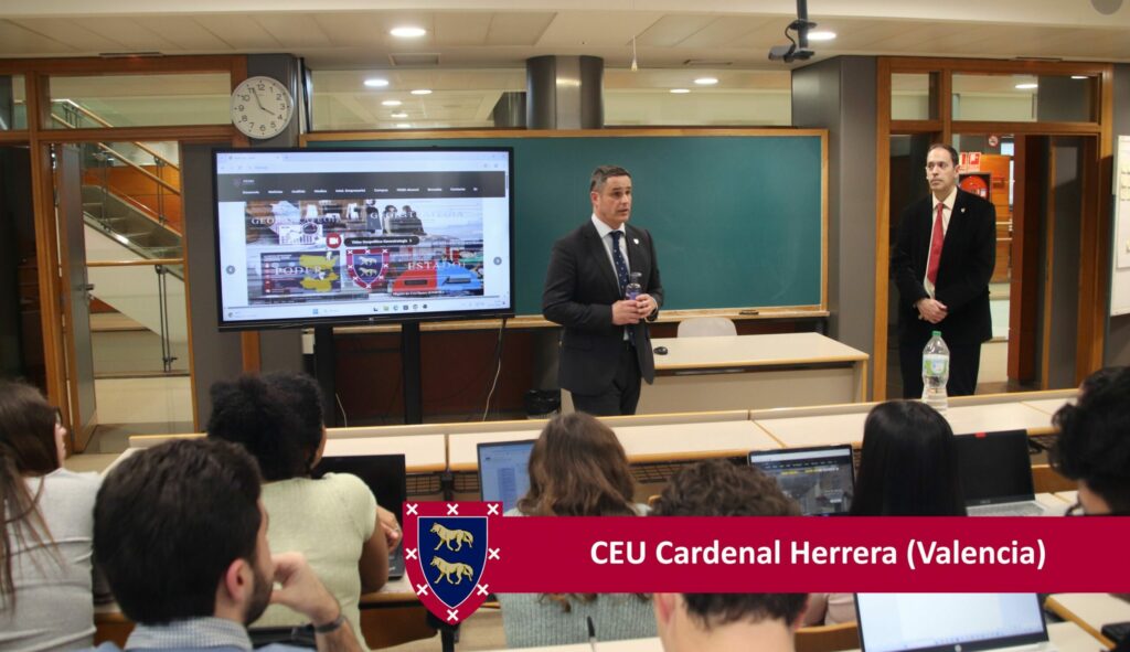 El pasado 25 de marzo, FESEI visitó el CEU Cardenal Herrera en Valencia para presentar su Máster en Liderazgo, Diplomacia e Inteligencia, Oficial Analista de Inteligencia. Diploma de Experto Universitario en Ciberinteligencia.